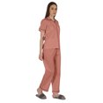 thumbnail image 2 of Inkmeso Women Cotton Nightwear Pajamas Set Classic Short Sleeve 2 Pc Shirt & Pajama Loungewear, 2 of 7