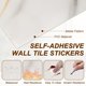 thumbnail image 3 of Uxcell 10 piezas de azulejos autoadhesivos 11.8"x11.8" PVC para cocina y baño, blanco/dorado, 3 of 7