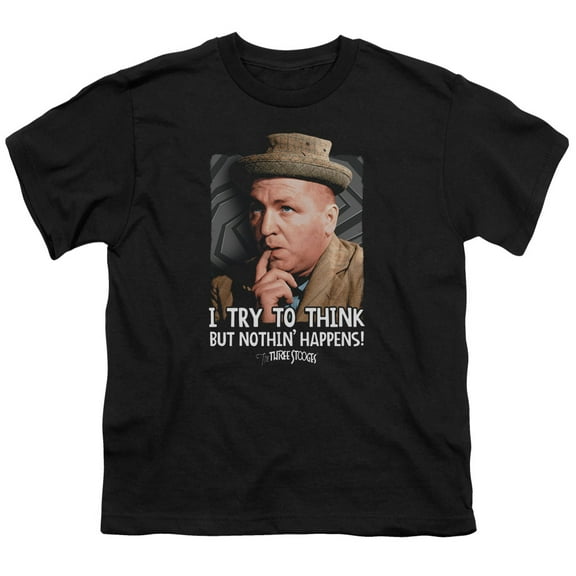 Three Stooges - Try To Think - Youth Short Sleeve Shirt - Medium