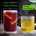 thumbnail image 2 of Juego de vasos vintage Lvtrupc con diseño hobnail, 12 piezas, 400 ml y 330 ml, 2 of 7