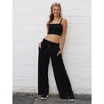 thumbnail image 5 of BALEAF Womens Track Pants Athletic Running Pants Sweatpants Straight Leg Zipper Pockets Sports Jogging Striped Loose Fit Black L, 5 of 6