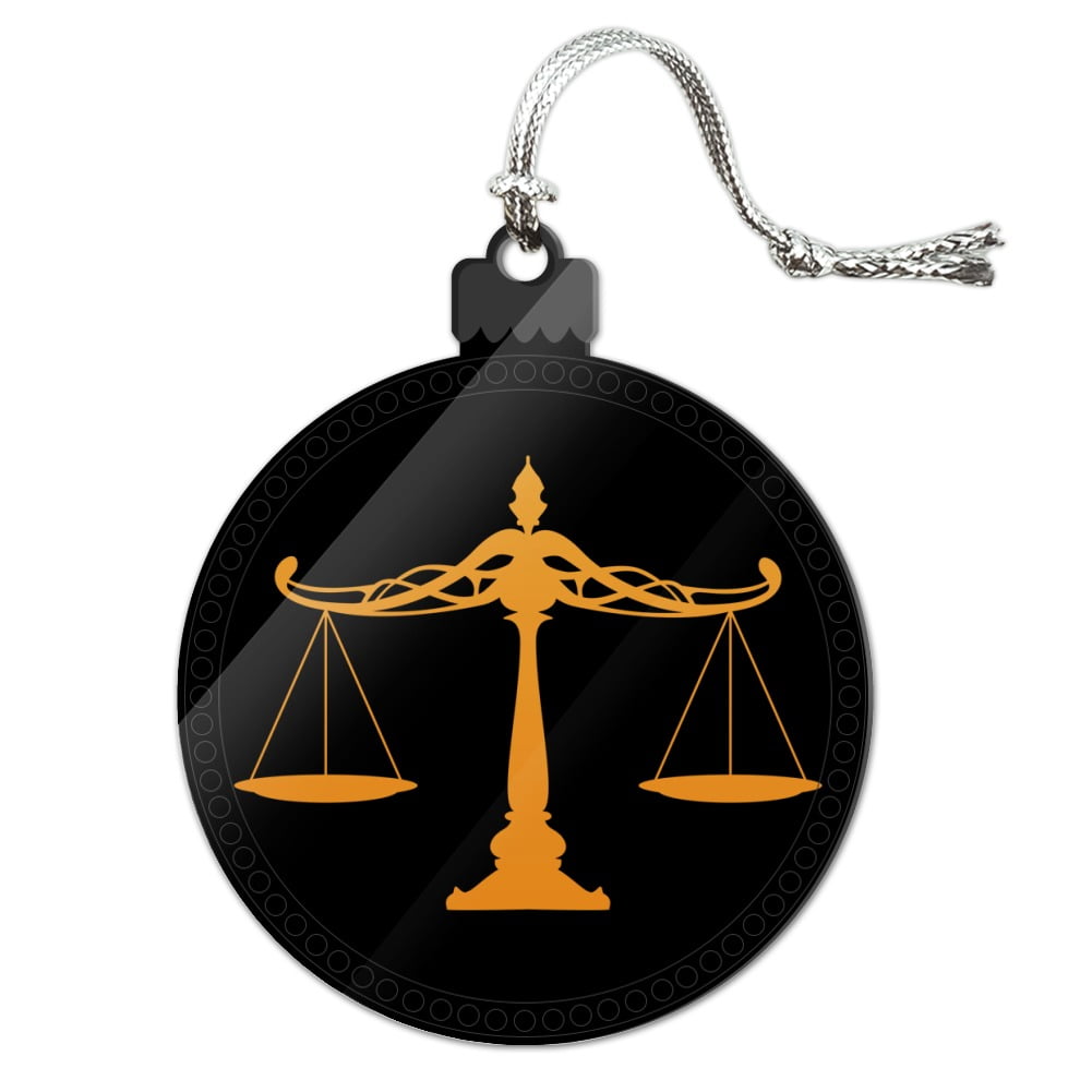 Scales Of Justice Legal Lawyer Acrylic Christmas Tree Holiday Ornament