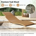 thumbnail image 5 of Patiojoy Teak Wood Patio Chaise Lounge Foldable Low-Profile Sun Lounger with Slatted Seat, 5 of 10