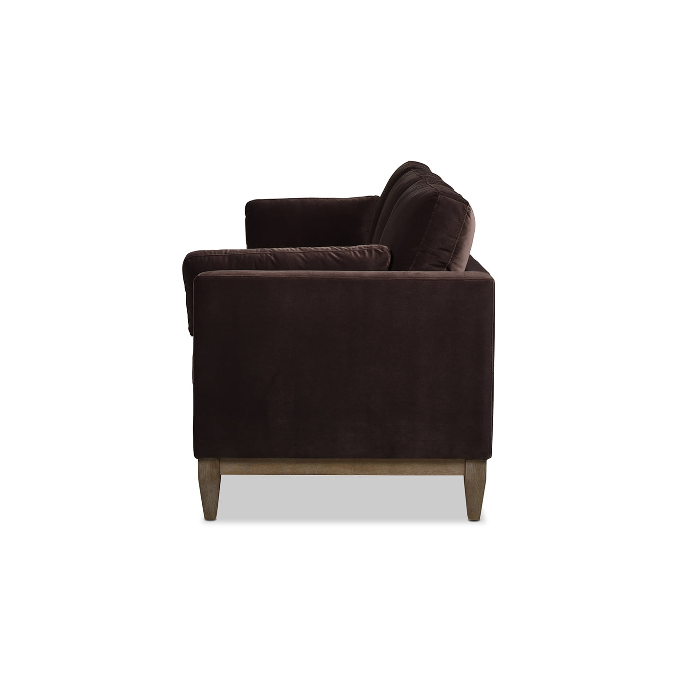 Jennifer Taylor Home Knox 84" Modern Farmhouse Performance Velvet Living Room Sofa Couch in Deep Brown