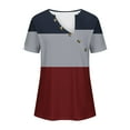 thumbnail image 3 of Raeneomay Oversized T Shirts for Women Fashion Women Summer Solid V-Neck T-Shirt Short Sleeve Casual Blouse Tops, 3 of 4