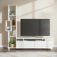 thumbnail image 4 of Ada Home Decor Furniture for TVs up to 53" 4 Tier White Rossano Modern TV Stand with Doors, 4 of 8