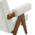 thumbnail image 6 of Armchair Accent Chair, Ivory White, Fabric, Wood, Living Kitchen Cafe Bistro Hospitality Restaurant, Modern Contemporary HB36178, 6 of 9
