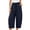 Navy, variant on MXUIKV Pants for Women Plus Size Loose Fitted Drawstring Elastic Waist Wide Leg Cropped Barrel Trousers(X-Large,White)