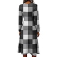 thumbnail image 5 of Women's Summer Maxi Dresses V Neck Vintage Long Sleeve Work Casual Dress Elegant Formal Floral a Line Dress, 5 of 6