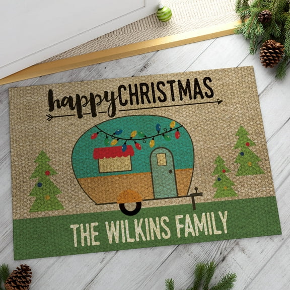 Happy Christmas Personalized Doormat