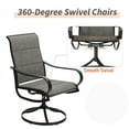 thumbnail image 5 of Sophia & William 9 Pieces Metal Outdoor Patio Dining Set with Gray Padded Textilene Swivel Chairs and Black Extendable Table, 5 of 7