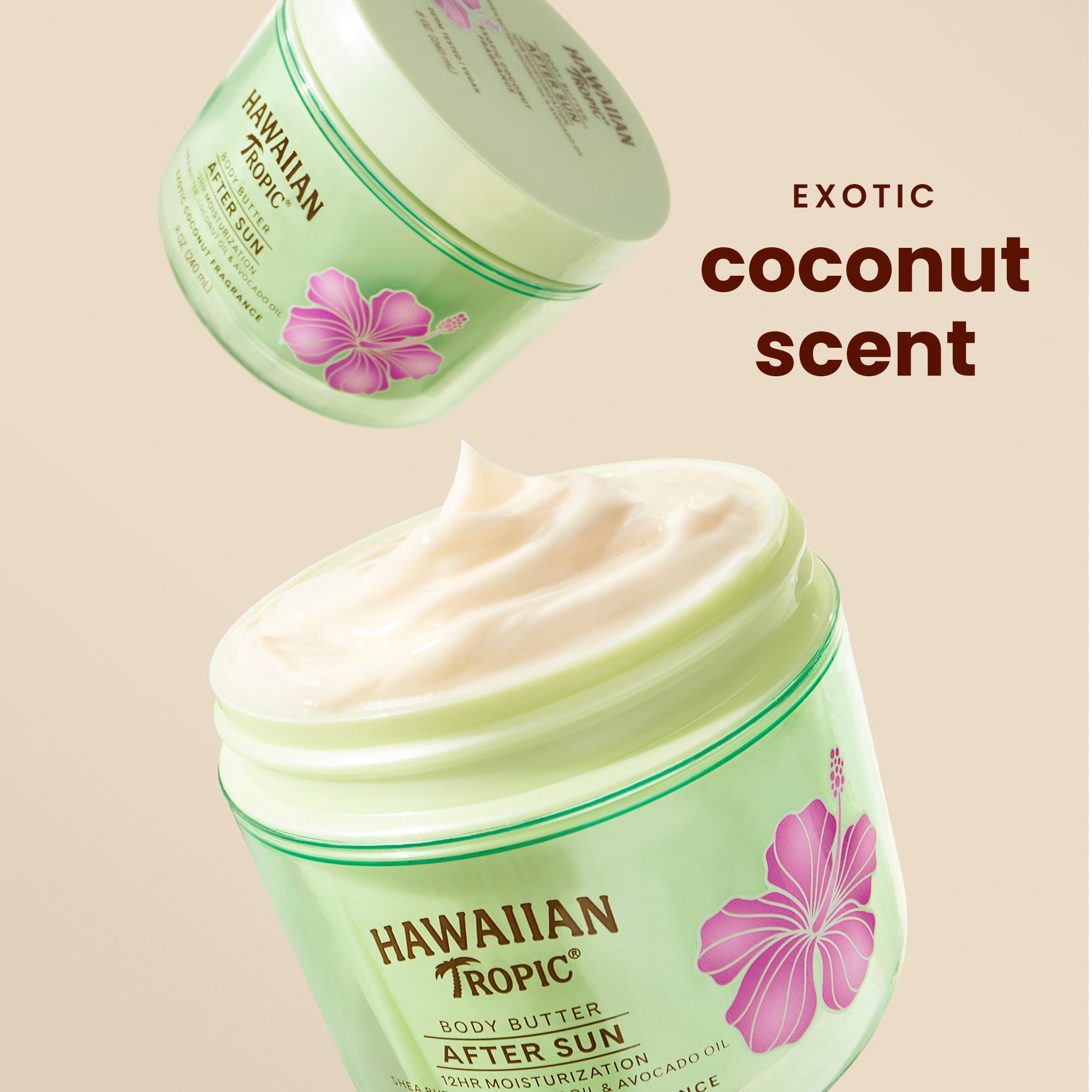 Hawaiian Tropic After Sun Body Butter with Coconut Oil, 12 Hour Moisturization, 8 oz