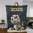 thumbnail image 3 of Happy New Year German Shorthaired Pointer Welcome 2025 Balloon Firework Party Cozy Fleece Blanket GSP Lover Dog Gift Warm Soft Throw Blanket - 01014, 3 of 5