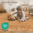 thumbnail image 4 of ODIKA Shaped Round Border Boho Ornamental Bands Decorative Faded Solid for Master Suite, California King, Under Bed, Foldable Easy Care, 4 of 7