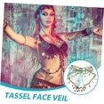 thumbnail image 4 of Facial para de Vientre Accesorio y Cómodo para Actuaciones y Disfraces Diseño de Tul Azul, 4 of 5