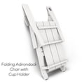 thumbnail image 2 of RESINTEAK Folding Adirondack Chair with Cup Holder - Extra Wide Comfort Seat, Patio Furniture for Outdoor Fire Pit, Deck, & Backyard, Newport Collection (White), 2 of 6