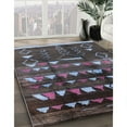 thumbnail image 3 of Ahgly Company Machine Washable Indoor Rectangle Industrial Modern Burgundy Brown Area Rugs, 2' x 3', 3 of 7