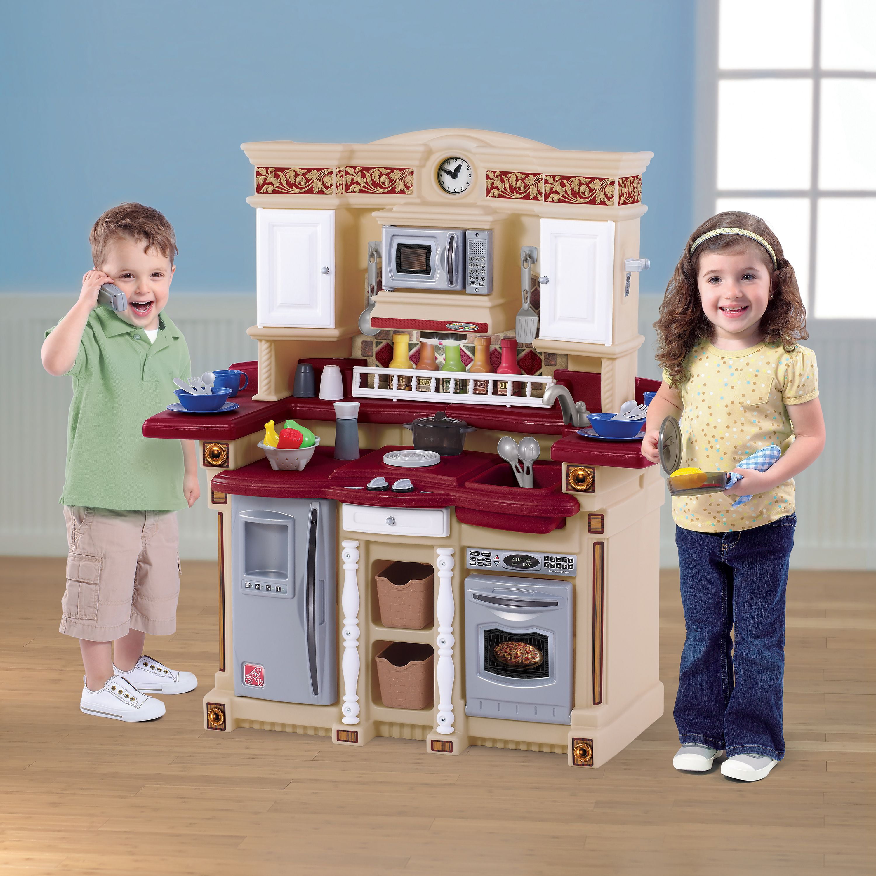 Step2 Classic Lifestyle Party Time Play Kitchen with 33 Piece Accessory  Play Set