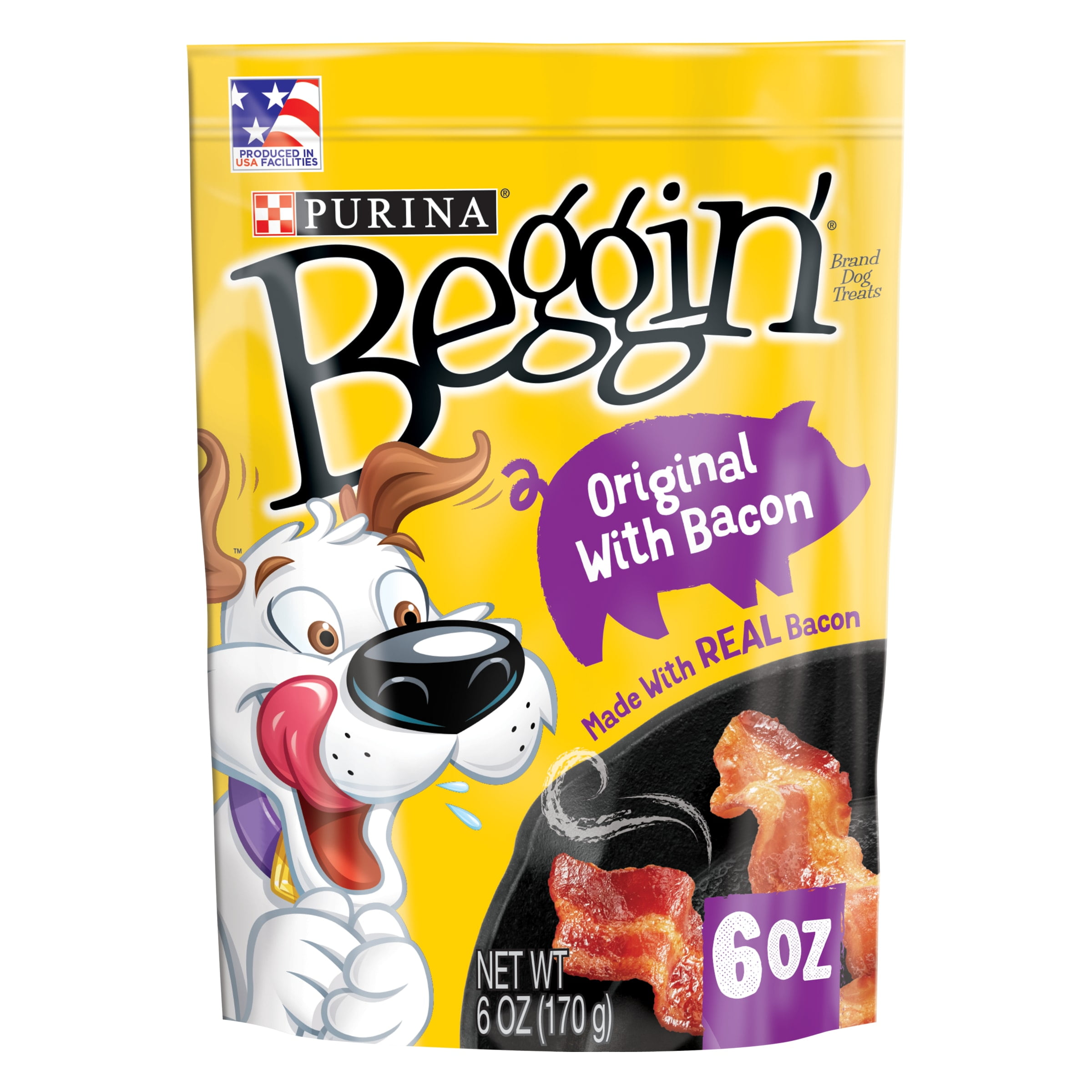 Purina Beggin' Original with Bacon Treats for Dogs, 6 oz Pouch