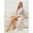 thumbnail image 7 of AMITOFO Long Satin Kimono Robes for Women – Lightweight Silky Floral Bathrobe with 3/4 Sleeves, Soft Cozy Loungewear, Sizes S to 5XL, 7 of 7
