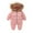 Pink, variant on Fesfesfes Winter Infant Onesies Baby Bodysuit Girls Boys Long Sleeved Down Cotton Coat Hooded Romper Zippered Jumpsuit Crawling Suit On Sale