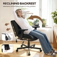 thumbnail image 6 of BOSSIN Criss Cross Chair with Wheels,Cross Legged Office Chair,Wide Criss Cross Chair with Flip-Up Arms & Extra-Deep Seat Thickened for Office Chair,Plush Cushion,Cute,Comfy,Black, 6 of 8