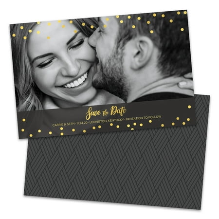 Personalized Golden Dots Wedding Save The Dates (Best Save The Date Magnets)