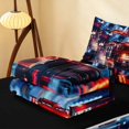 thumbnail image 5 of Erosebridal Fire Truck Zipper Full Size Comforter Sets with Fitted Sheet and 2 Pillowcases, Firefighter Zipper Bedding Set, City Night, Black Reversible, 5 of 7