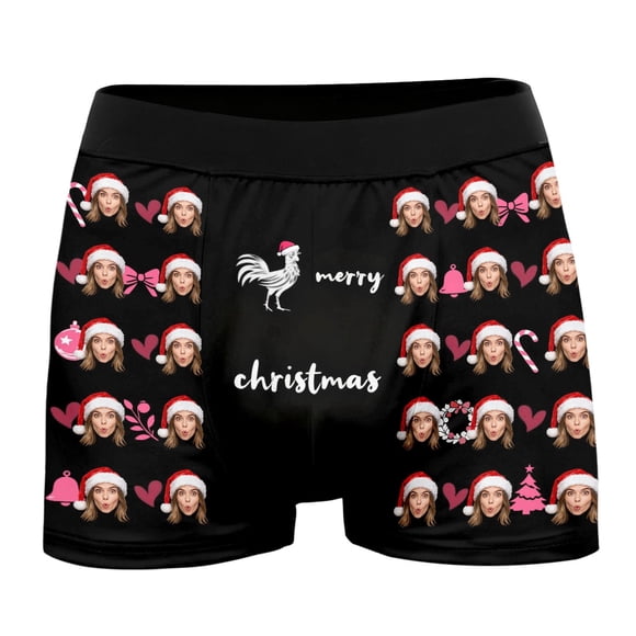 Red boxer briefs for men Customized Shaped Four Cornered Pants As Personalized And Interesting Photo Themed Underwear For Men