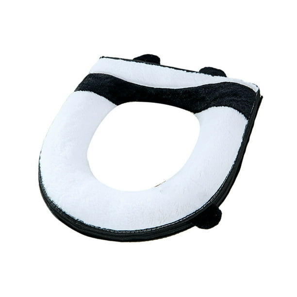 Funda de asiento de inodoro de punto,cojín de inodoro lavable,almohadilla de asiento de fibra de poliéster suave para el baño del hogar,fácil de instalar,protector de asiento de inodoro extraíble
