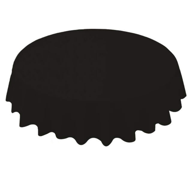 Flmtop 84 Inch Round Tablecloth Simple Disposable PE Waterproof Thicker Table Cover Fabric for Home
