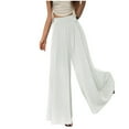 thumbnail image 4 of Savings Women's Casual Wide Leg Pants Ladies' Casual Loose Solid Color Wide Leg Pleated High Waisted Pants Women's Pants, S-2XL, 4 of 4