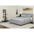 thumbnail image 1 of Flash Furniture Chelsea King Size Upholstered Platform Bed in Light Gray Fabric with Pocket Spring Mattress, 1 of 3
