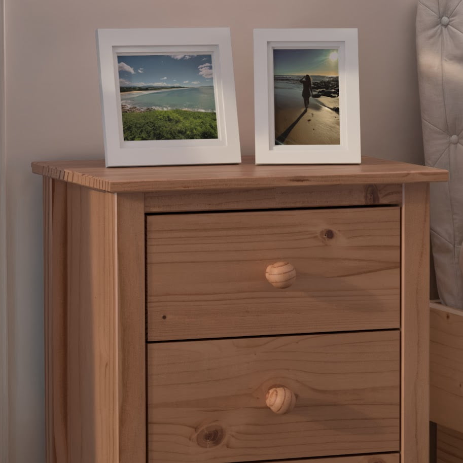 From the Tree Furniture Solid Wood 3-Drawer Tall Nightstand, Honey