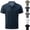 Blue, variant on Breeze Capri Polo Shirt for Men Beer Belly Stiff Collar Waffle Shirts for Golf Business Casual 2026 Summer Quick Dry