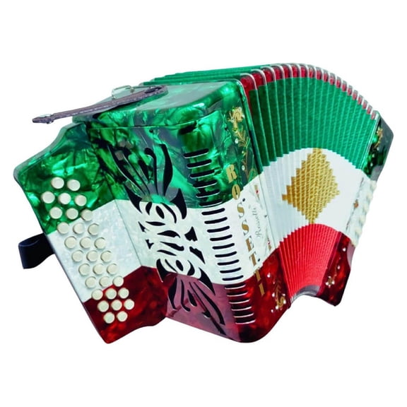 Rossetti 31-Button Diatonic Accordion 12 Bass GCF Red/White/Green  3112-GCF-RWG