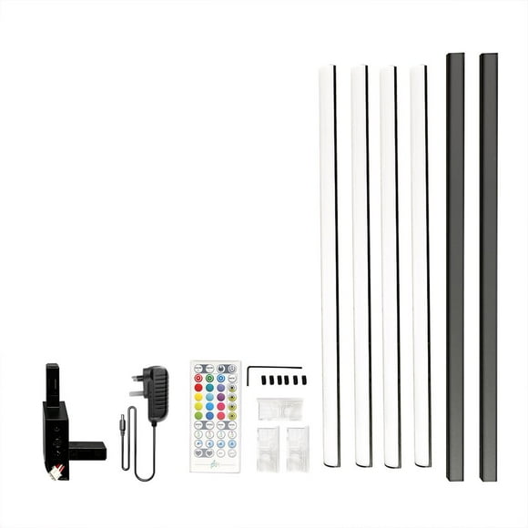 AMERTEER 59.1in RGB Corner Light w/16billion Light Colors and 300+ Scenes Modes LED Floor Light Bar 3 Control Methods for Music Sync Timing Dimmable Floor Ambient Light for Living Room Be
