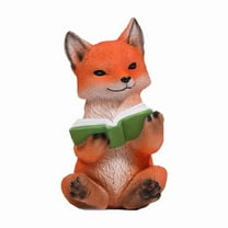 Cute Fox Figurines Animal Statue,Resin Sculpture Outdoor Statues Ornaments Décor for Flower, Yard Art Patio Lawn House,Orange