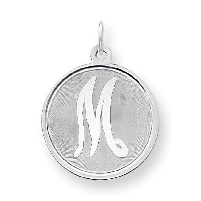 925 Sterling Silver Dainty Letter M Initiale Nom Monogramme Collier Pendentif Pendentif