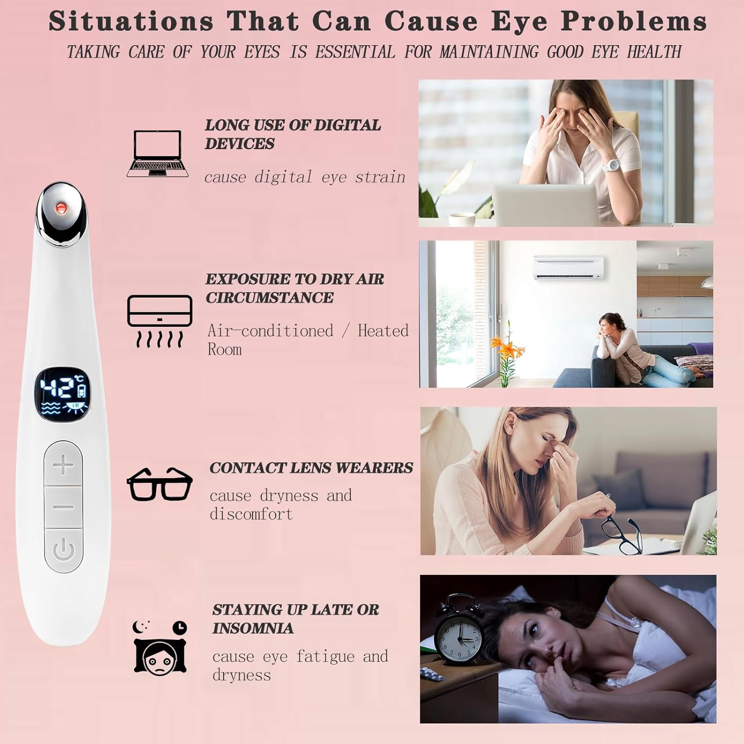 Eye Beauty Instrument Red Light Therapy Facial Beauty Instrument, Anti-aging, Anti-Wrinkle, Skin Tightening