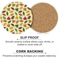 thumbnail image 5 of GZHJMY 6Pcs Round Cute Autumn Leaves Decoration Ceramic Coasters with Cork-Backed for Coffee Drink, Cup Mat Absorbent Stone Coasters, 5 of 5