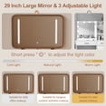 thumbnail image 6 of Solid Wood Vanity Desk with Lighted Mirror, Makeup Vanity Table with 3 Drawers & 3 Lighting Modes, Dressing Table for Bedroom, Apartment, Checkroom, 36in, Walnut, 6 of 14
