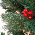 thumbnail image 4 of National Tree Company 7.5 ft. Pre-Lit Artificial Meadowlark Pencil Slim Christmas Tree, Green, Flocked, Red Berries, 750 Clear Lights, Includes Stand, 4 of 6