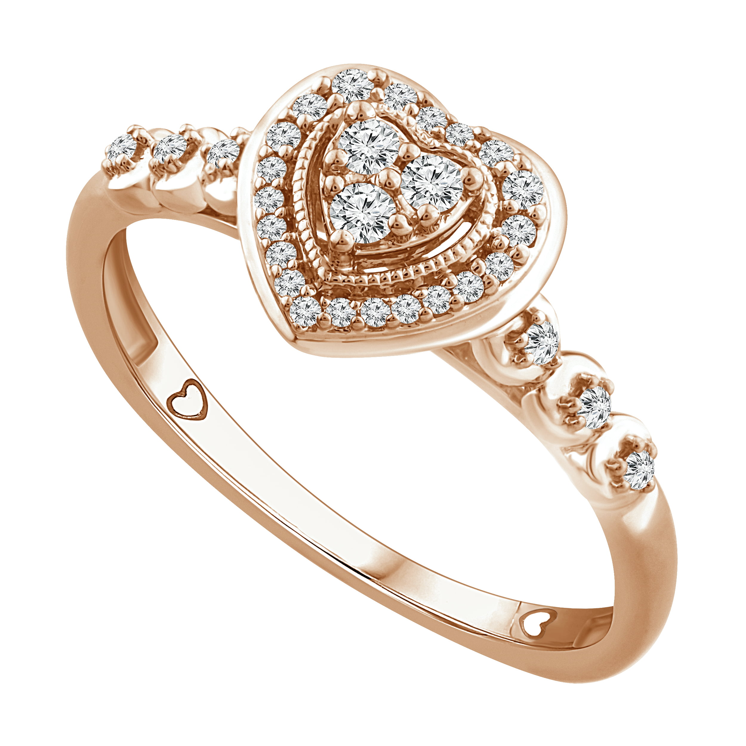 Size-9 1/10 cttw, G-H,I2-I3 3 Diamond Promise Ring in 14K Yellow Gold