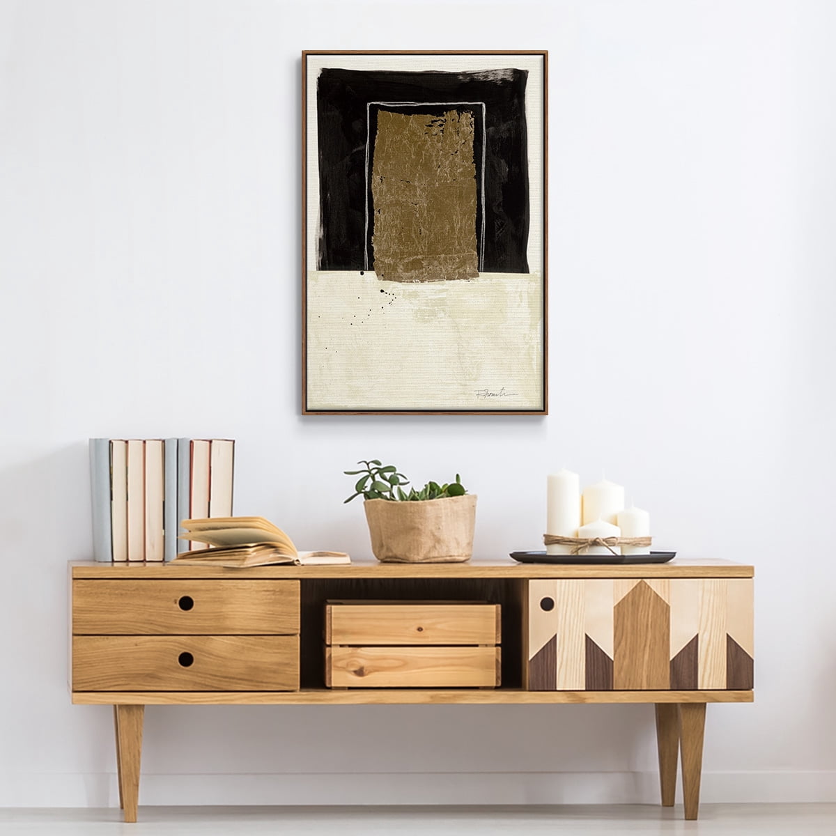 Standing Strong I Framed Premium Gallery Wrapped Canvas - Ready to Hang - 17 x 25 - Walnut Floating Frame