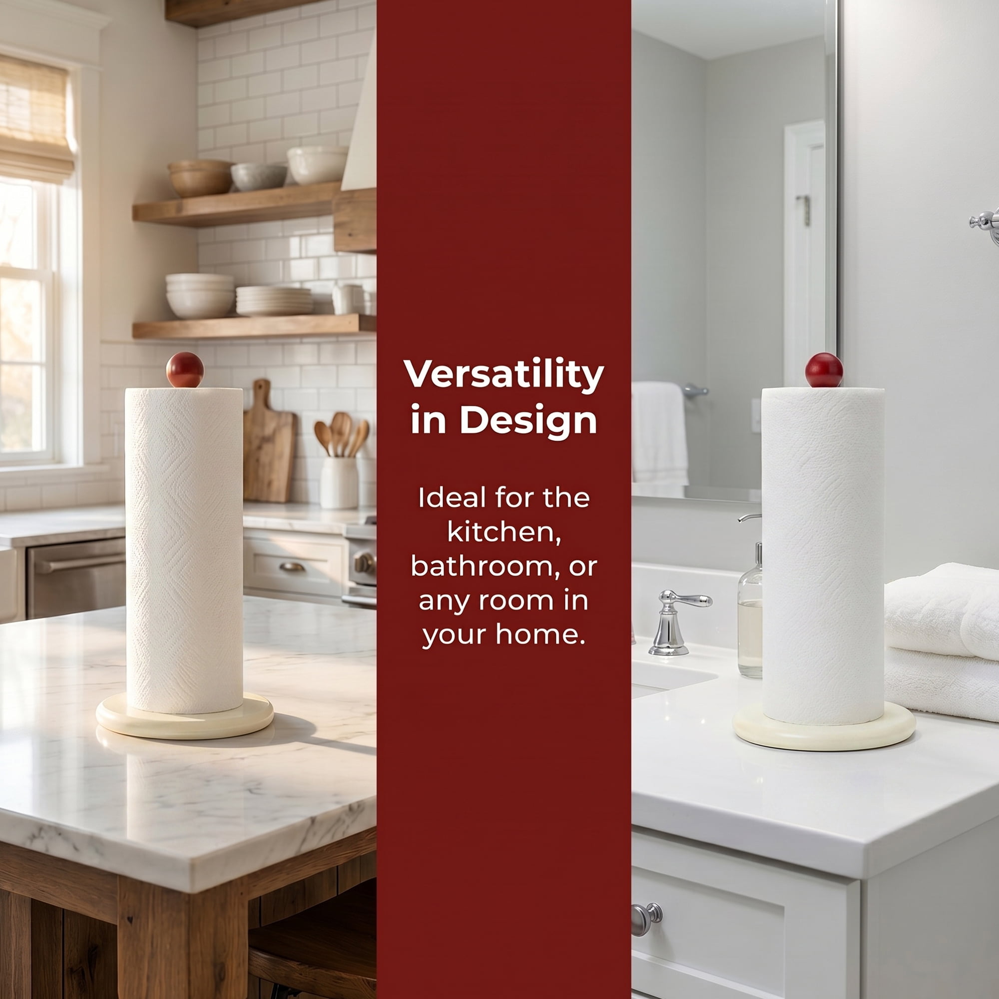 Unique Bargains Paper Towel Holder Countertop Weighted Base Dispenser 12x5.9inch