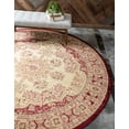thumbnail image 4 of Unique Loom Round Color Bordered Traditional Area Rugs, Red, 4 of 4