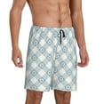 thumbnail image 2 of Kdxio Daisy Plaid Blue Print Mens Sleep Shorts Bottoms Soft Comfy Pajama Wear Pants with Drawstring Pockets, 2 of 7