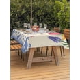 thumbnail image 2 of Easter Outdoor Tablecloth - 54x80 Inch Rectangle Dining Table Cover, Tulip Flowers Spring Easter Egg Bunny Butterfly Beige Waterproof Outdoor Table Cloth with Umbrella Hole & Zipper for Picnic/Patio, 2 of 7