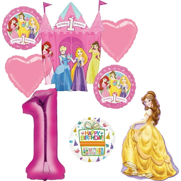 Princess 1st Birthday Party Supplies Belle Balloon Bouquet Decorations